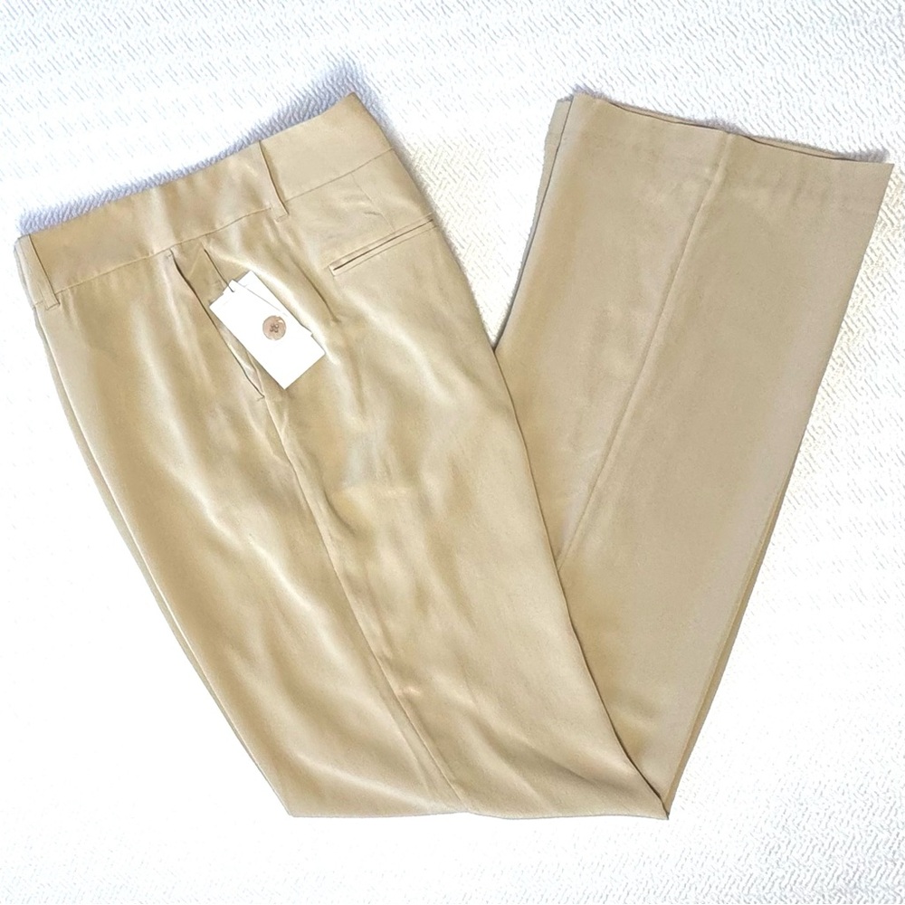 NWT EQUIPMENT FEMME Lita Trouser 100% Silk Minimalist Pants Butterscotch Size 6